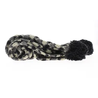 Scarf with grey pompon