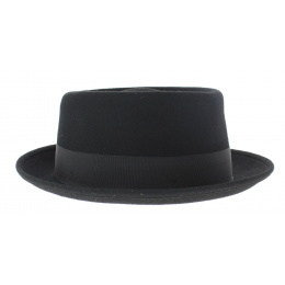 Porkpie Wool Felt Hat Black- Traclet