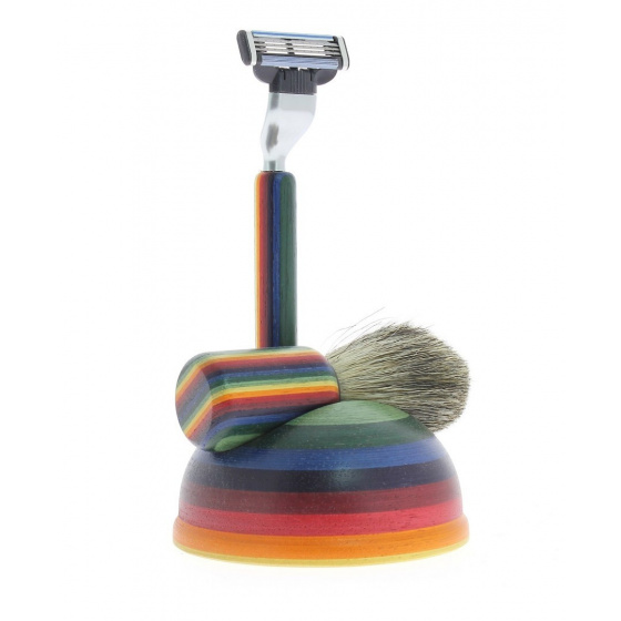 Fancy striped shaving set