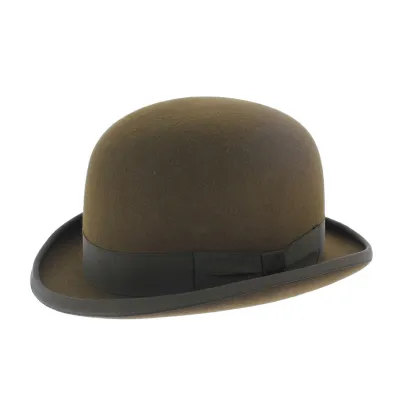 brown rabbit hair bowler hat