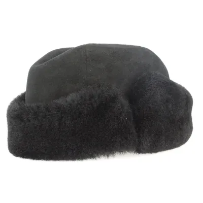 Genuine black fur man's hat