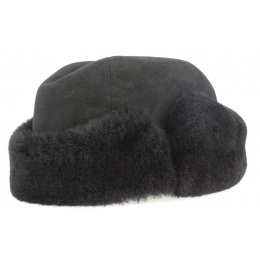 Genuine black fur man's hat