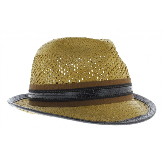 carlos Santana beige trilby hat