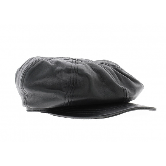 Montagny Leather Cap Black