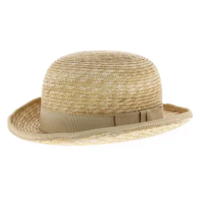 chapeau melon en paille 