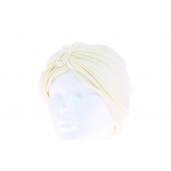 Light beige chemotherapy turban