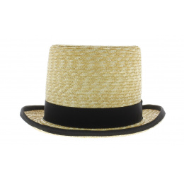 Chapeau Haut de Forme en paille Ruban noir