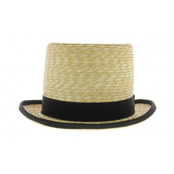 Chapeau Haut de Forme en paille Ruban noir 