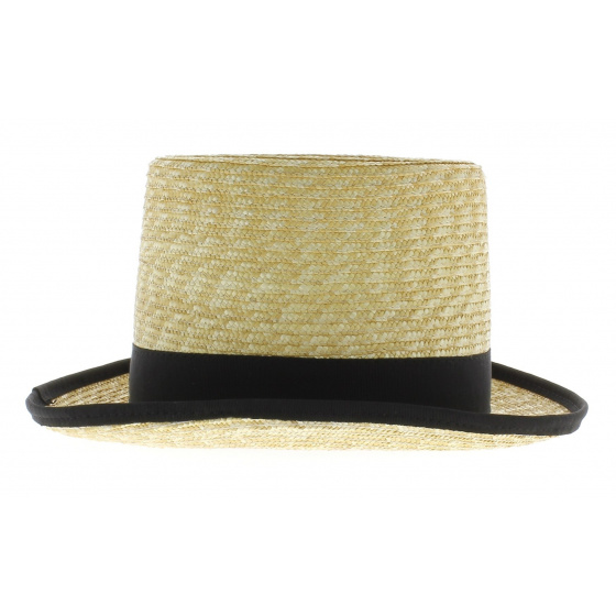 Chapeau Haut de Forme en paille Ruban noir 