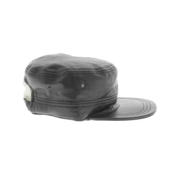 Casquette cubaine cuir - Booster Noir Casquette cubaine cuir - Booster Noir