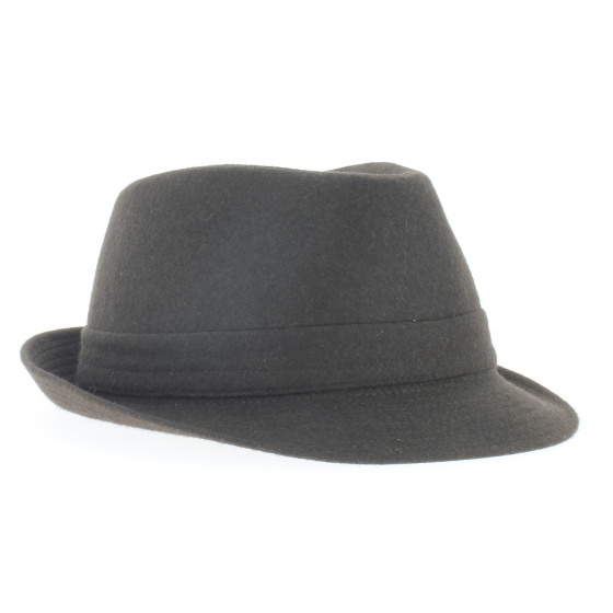 brown trilby hat