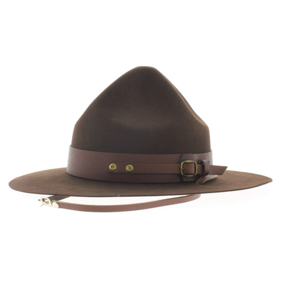Brown felt scout hat