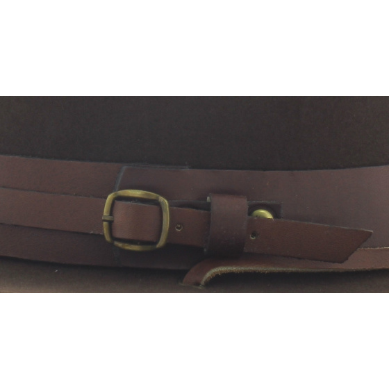 Brown felt scout hat