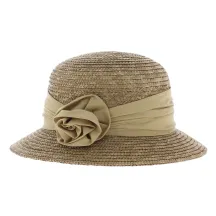 Chapeau cloche paille beige