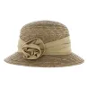 Chapeau cloche paille beige
