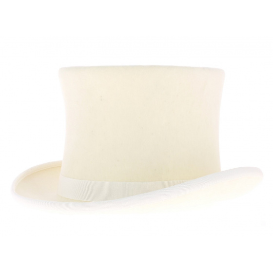 Haut de forme feutre laine blanc ivoir enfant