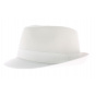 White cotton trilby hat