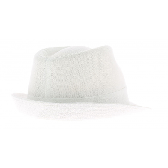 White cotton trilby hat