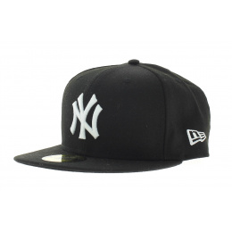 New York Yankees Cap Black on White 59FIFTY