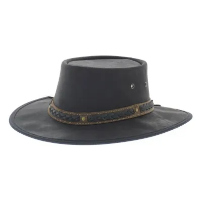 Chapeau Cuir Squashy UPF 50+ Bronco Noir - Barmah