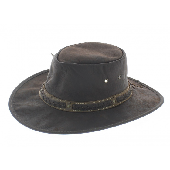 Squashy brown leather kangaroo hat Squashy brown leather kangaroo hat