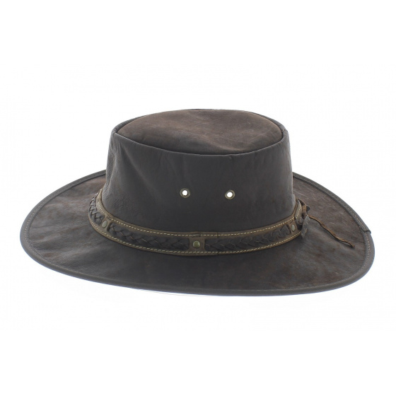 Squashy brown leather kangaroo hat Squashy brown leather kangaroo hat