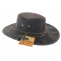 Squashy brown leather kangaroo hat