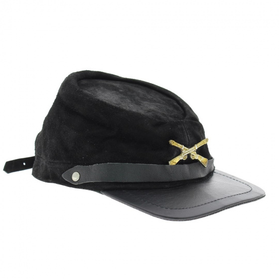 Casquette nordiste cuir noir 
