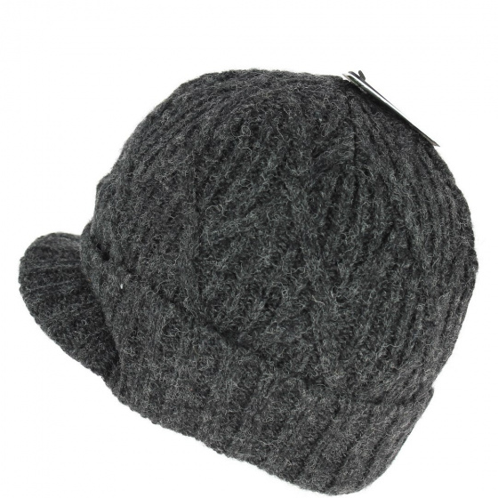 The Yukon Brim Coal black beanie
