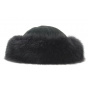 Black Leather & Fox Fur Hat - Traclet