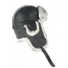 Chapka Harbor Cuir & Fourrure Noire