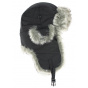 Children's ushanka with black faux fur