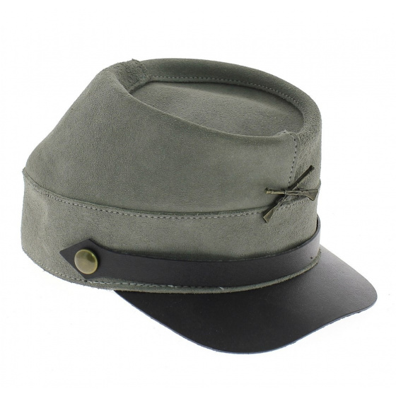Gray leather southern cap