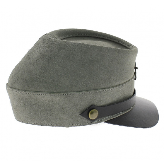Gray leather southern cap