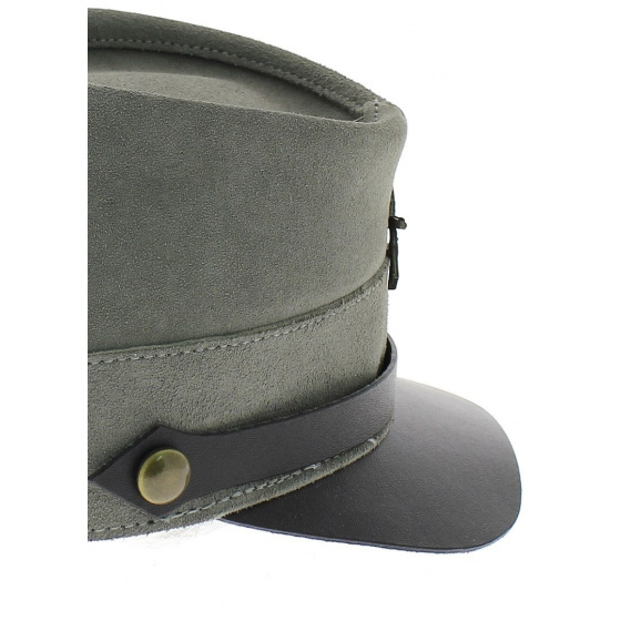 Gray leather southern cap