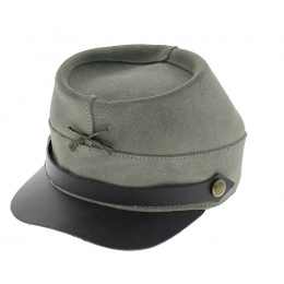 Grey leather southern cap