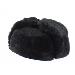 Leather & Black Sheepskin Chapka - Traclet