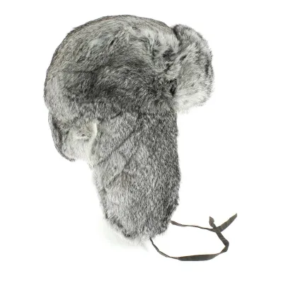Chapka Ushanka Poil de Lapin - Traclet- Gris souris Reference : 612 | Chapellerie Traclet