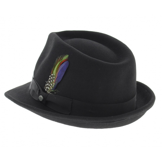 Black Elkader Trilby Hat by Stetson