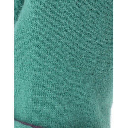Two-tone gloves - green/plum