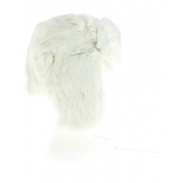 White Rabbit Fur Ushanka Hat - Traclet