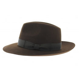 Brown Fur Felt Bogart Hat