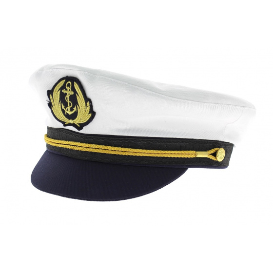Commodore White Cotton Cap - Traclet Commodore White Cotton Cap - Traclet