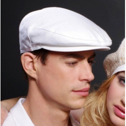 Casquette plate blanche coton