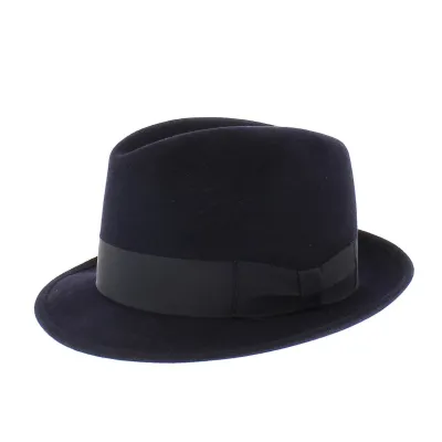 Chapeau Trilby Boston feutre marine Guerra Reference : 4554 | Chapellerie Traclet