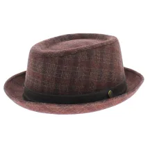chapeau porkpie Guerra rouge - achat chapeau trilby Reference : 4580 | Chapellerie Traclet