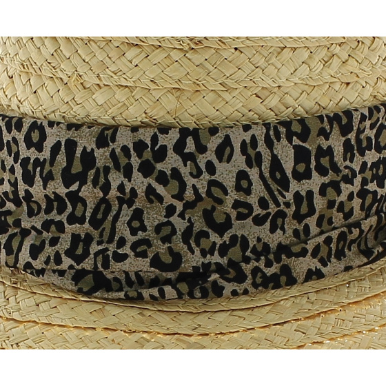 leopard wide-brimmed hat