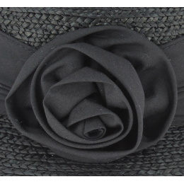 Chapeau cloche paille noir