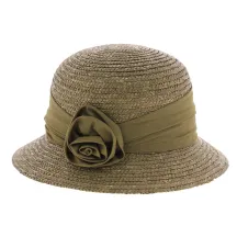 brown hemp straw cloche hat - hat shop Reference: 4683 | Chapellerie Traclet