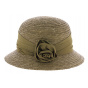 Brown hemp straw cloche hat